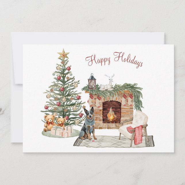 Lycklig Pawlidays Hund design-Australien Cattle Hu Julkort (Framsida)