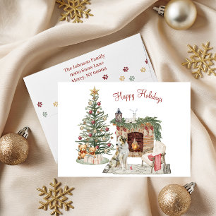 Lycklig Pawlidays Hund design-Borzoi Helgkort