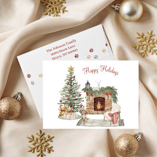 Lycklig Pawlidays Hund design-Cavapoo Helgkort