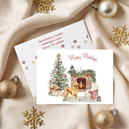 Lycklig Pawlidays Hund design - Golden Retriever Helgkort