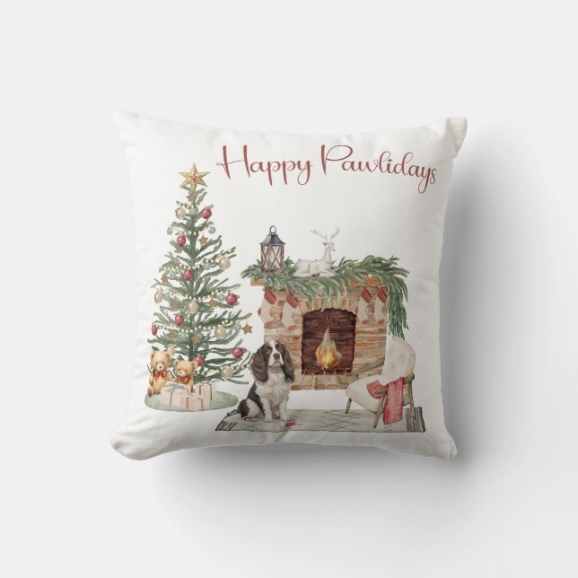 Lycklig Pawlidays Hund design-Springer Spain Kudde (Framsida)
