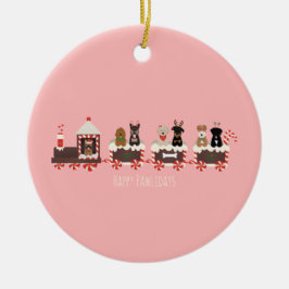 Lycklig Pawlidays Hund jul Helgdag Tåg Julgransprydnad Keramik