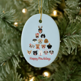 Lycklig Pawlidays Hund Julgran Julgransprydnad Keramik