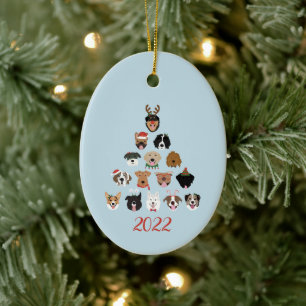 Lycklig Pawlidays Hund Julgran Julgransprydnad Keramik