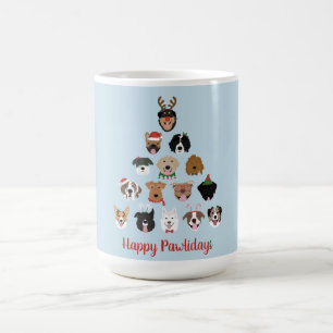 Lycklig Pawlidays Hund Julgran Kaffemugg