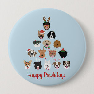 Lycklig Pawlidays Hund Julgran Knapp