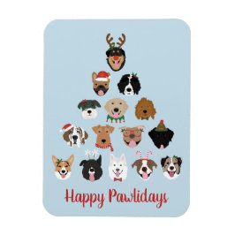 Lycklig Pawlidays Hund Julgran Magnet