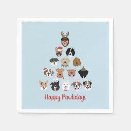 Lycklig Pawlidays Hund Julgran Pappersservett