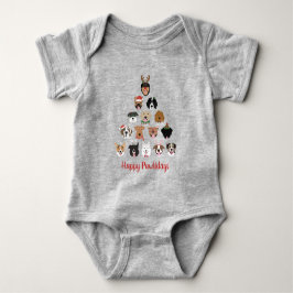 Lycklig Pawlidays Hund Julgran T Shirt