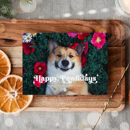 Lycklig Pawlidays Hund Photo Funny jul Julkort