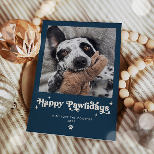 Lycklig Pawlidays Hund Photo Funny jul Julkort