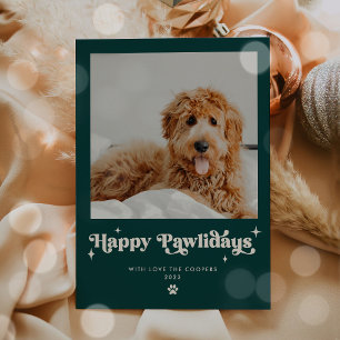 Lycklig Pawlidays Hund Photo Funny jul Julkort