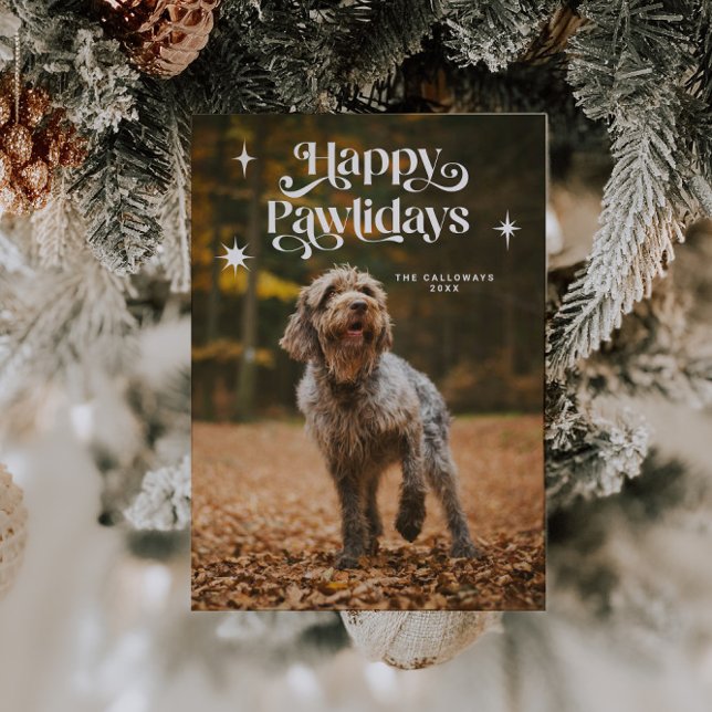 Lycklig Pawlidays Hund Photo jul Julkort (Skapare uppladdad)