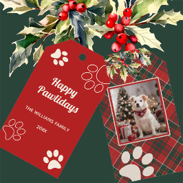 Lycklig Pawlidays Hund Tass Red Play Photo-jul Presentetikett