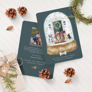 Lycklig Pawlidays Hundar Djuromsorg Business Grönt Julkort