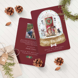 Lycklig Pawlidays Hundar Djuromsorg Business Red D Julkort