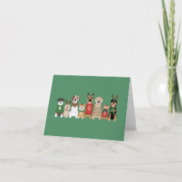 Lycklig Pawlidays Hundar Red Grönt Helgkort