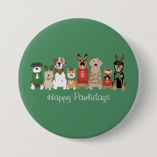 Lycklig Pawlidays Hundar Red Grönt Knapp