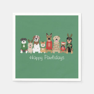 Lycklig Pawlidays Hundar Red Grönt Pappersservett
