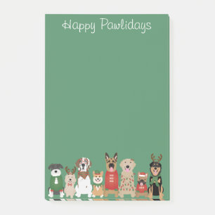 Lycklig Pawlidays Hundar Red Grönt Post-it Block