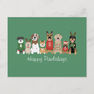Lycklig Pawlidays Hundar Red Grönt Vykort