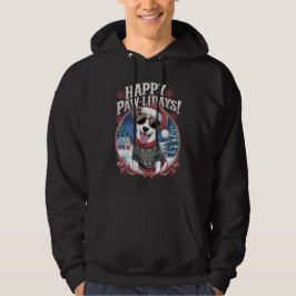 Lycklig Pawlidays Jack Russell God jul Hoodie
