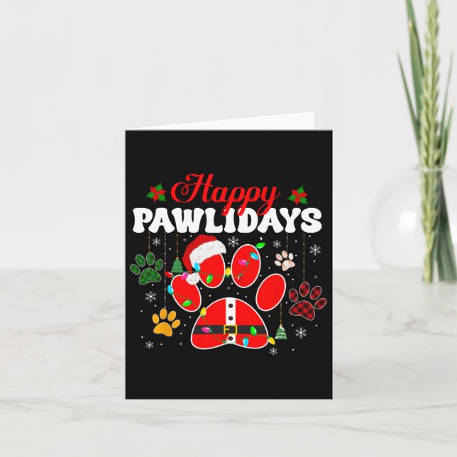 Lycklig Pawlidays-jul-Ljus-Tass-djuret Hund Lo Kort (Framsida)