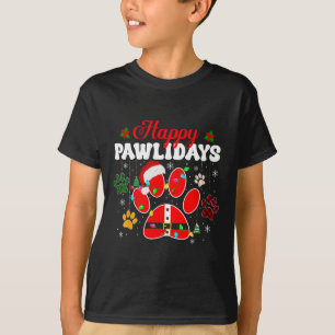 Lycklig Pawlidays-jul-Ljus-Tass-djuret Hund Lo T Shirt