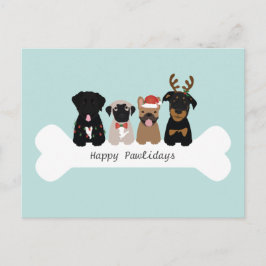 Lycklig Pawlidays-julen Hundar Helg Vykort