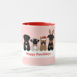 Lycklig Pawlidays-julen Hundar Mugg
