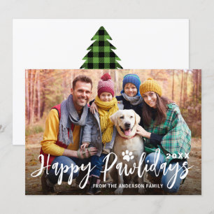 Lycklig Pawlidays Julgran Pet Hund Puppy Photo Julkort