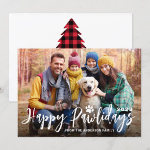 Lycklig Pawlidays Julgran Red Play Pet Photo Julkort