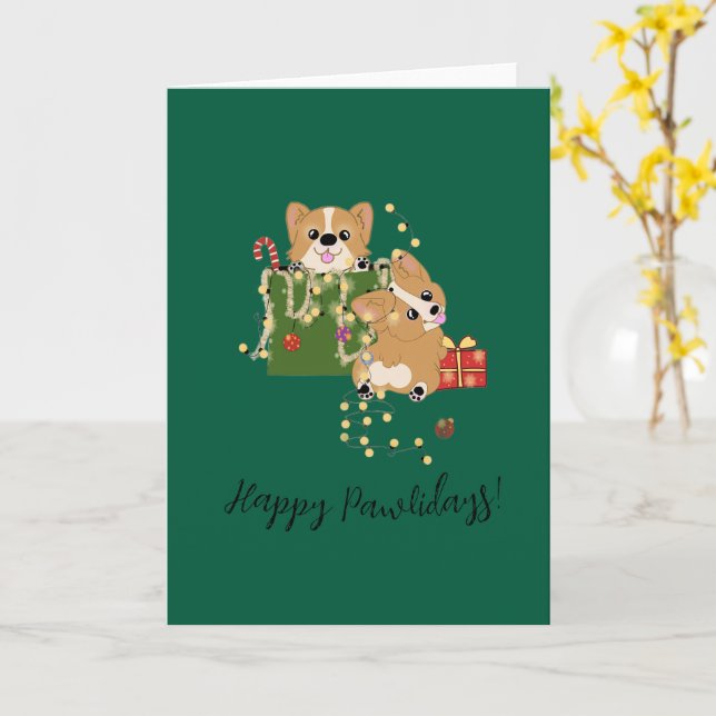 Lycklig Pawlidays! Kort (Gul blomma)
