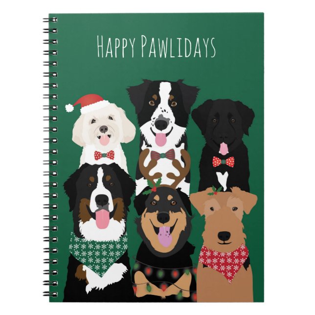 Lycklig Pawlidays Kute Jul Anteckningsbok (Framsidan)