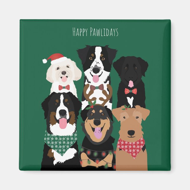 Lycklig Pawlidays Kute Jul Magnet (Framsidan)