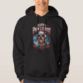 Lycklig Pawlidays Labrador God jul Helgdagar Hoodie