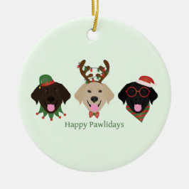 Lycklig Pawlidays Labrador Retriever Hundar Julgransprydnad Keramik
