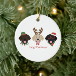 Lycklig Pawlidays Labrador Retriever Hundar Julgransprydnad Keramik
