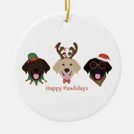 Lycklig Pawlidays Labrador Retriever Hundar Julgransprydnad Keramik