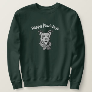 Lycklig Pawlidays (Lycklig Valp med Perky Öron) Lång Ärmad Tröja