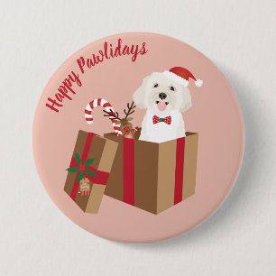 Lycklig Pawlidays Maltipoo Julklapp Knapp