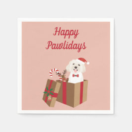Lycklig Pawlidays Maltipoo Julklapp Pappersservett