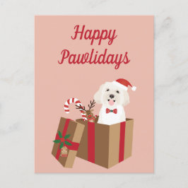 Lycklig Pawlidays Maltipoo Julklapp Vykort