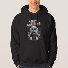 Lycklig Pawlidays Old English Sheepdog God jul Hoodie