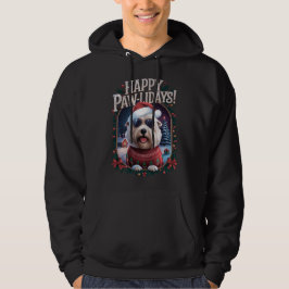 Lycklig Pawlidays Old English Sheepdog God jul Hoodie