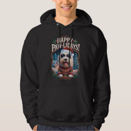 Lycklig Pawlidays Old English Sheepdog God jul Hoodie