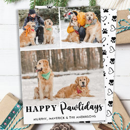 Lycklig Pawlidays Personlig Cute Pet Hund 3 Photo Julkort