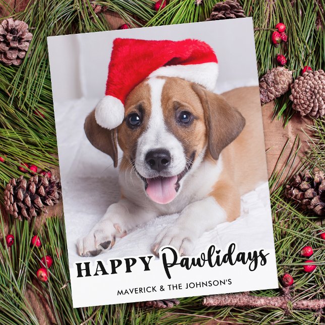 Lycklig Pawlidays Personlig Cute Pet Hund Photo Helg Vykort (Skapare uppladdad)
