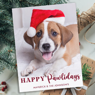 Lycklig Pawlidays Personlig Modern Pet Hund Photo Helg Vykort