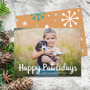 Lycklig Pawlidays Pet Hund Puppy Photo Julkort